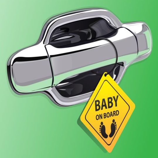 Car door handle and baby tags vector 06 tags handle door car baby   