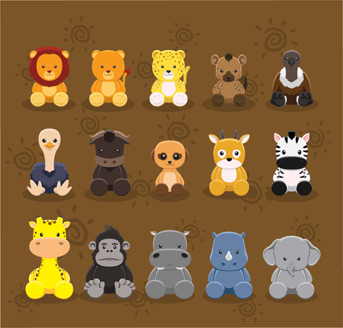 Cute cartoon animal set vector 02 cute cartoon Animal   