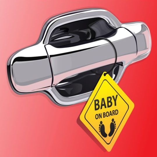 Car door handle and baby tags vector 05 tags handle door car baby   