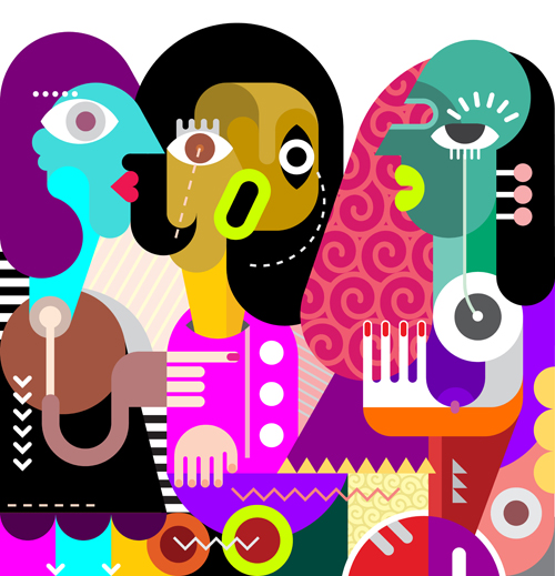 Abstract women portrait vector material 07 women portrait abstract   