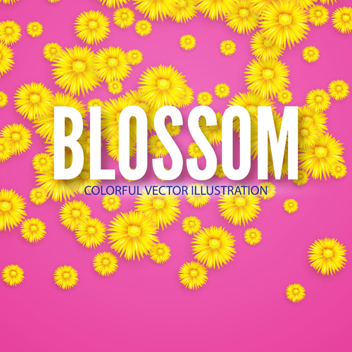 Yellow flowers blosson background vector 08 yellow flowers blosson background   