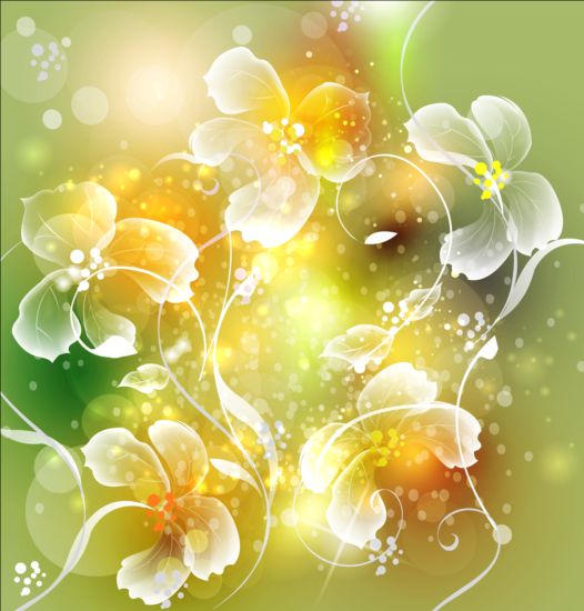 Transparent flower with dream backgrounds vector 01 transparent flower dream backgrounds   