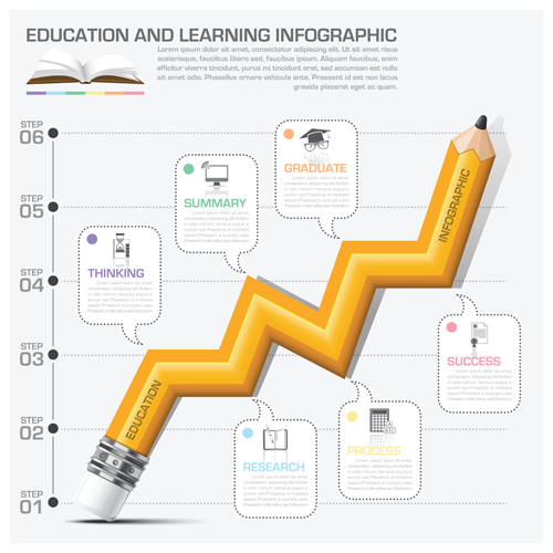 Learning with education infographic vector graphic 13 learning infographic education   