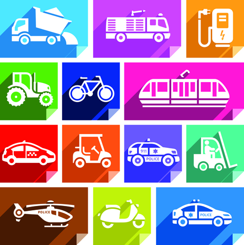 Various transport icons set vector 07 Various transport icons icon   