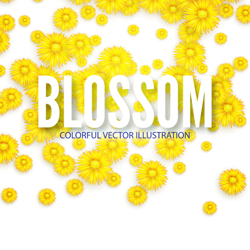 Yellow flowers blosson background vector 06 yellow flowers blosson background   