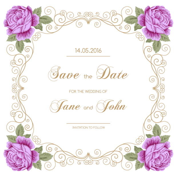 Vintage flower with wedding invitation vector 11 wedding vintage invitation flower   