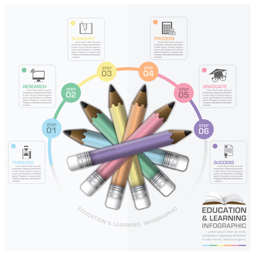 Learning with education infographic vector graphic 12 learning infographic education   