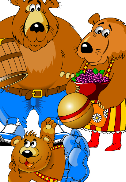 Bear and family vector material 02 material family bear   