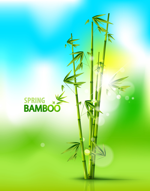 Shiny spring bamboo vector background material 05 Vector background material spring shiny background material background   