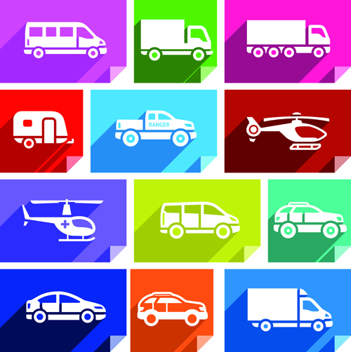 Various transport icons set vector 04 Various transport icons icon   