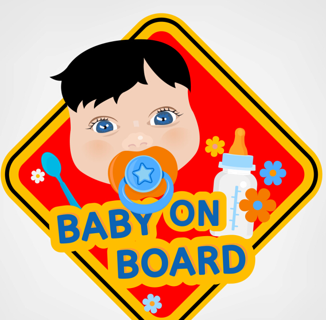 Cute baby sign vector material 05 sign material cute baby   