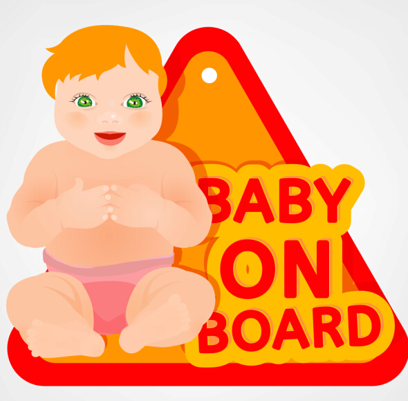 Cute baby sign vector material 04 sign material cute baby   