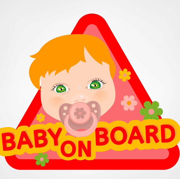 Cute baby sign vector material 02 sign material cute baby   