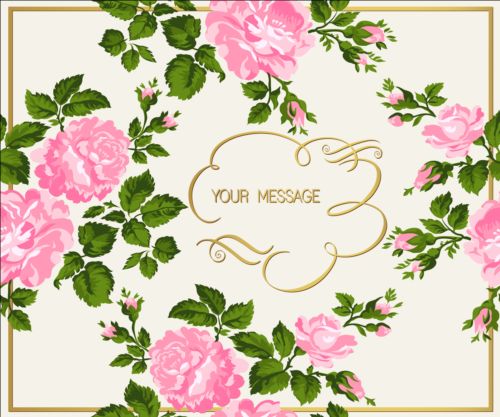 Gold calligraphy decoration with rose background vector 02 rose gold decoration Calligraphy font   