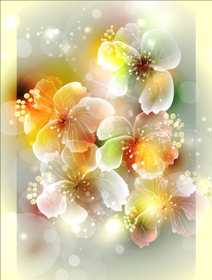 Transparent flower with dream backgrounds vector 03 transparent flower dream backgrounds   