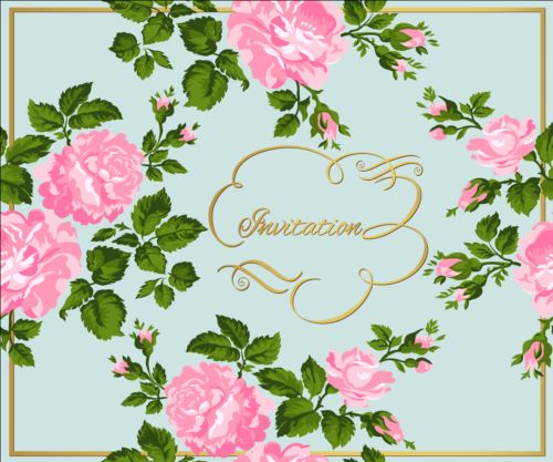Gold calligraphy decoration with rose background vector 01 rose gold decoration Calligraphy font background   