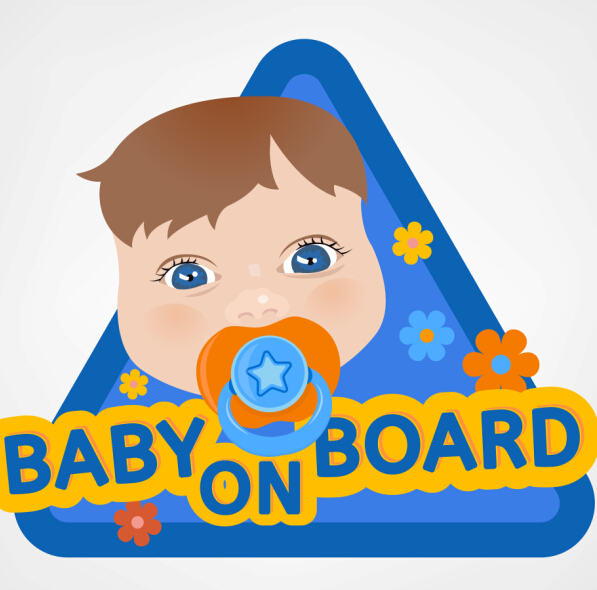 Cute baby sign vector material 01 sign material cute baby   