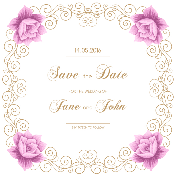 Vintage flower with wedding invitation vector 13 wedding vintage invitation flower   