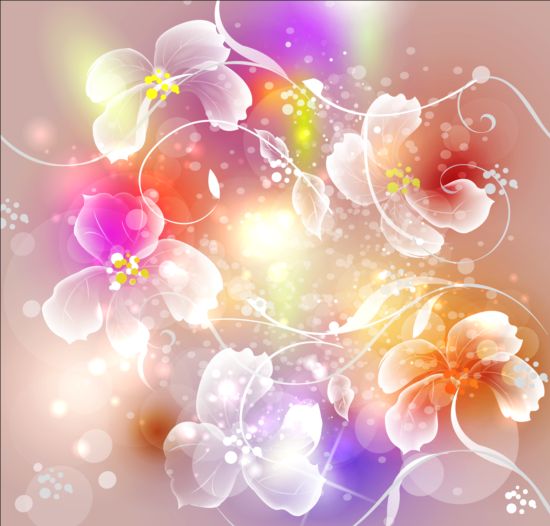 Transparent flower with dream backgrounds vector 02 transparent flower dream backgrounds   