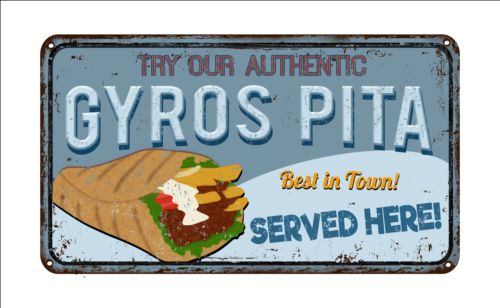 Gyros metal sign vintage rusty styles vector 06 vintage styles sign rusty metal Gyros   