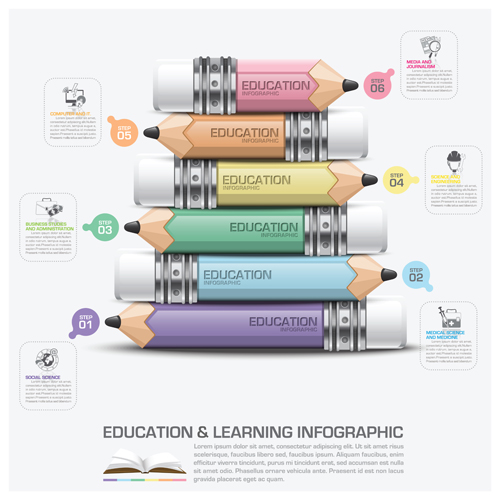 Learning with education infographic vector graphic 04 learning infographic education   