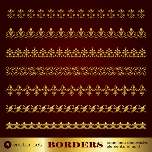 Golden border and corner decorative elements vector 04 golden elements element decorative decor corner border   