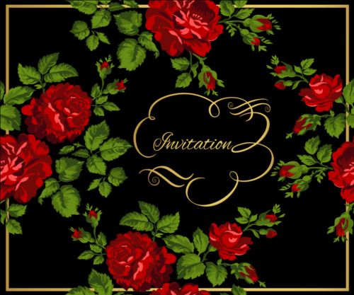 Gold calligraphy decoration with rose background vector 07 rose gold decoration Calligraphy font background   