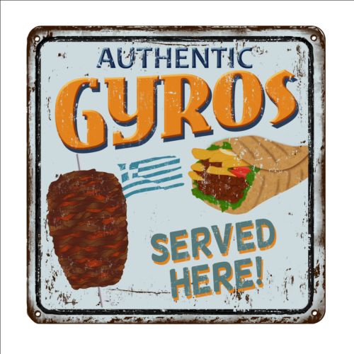 Gyros metal sign vintage rusty styles vector 04 vintage styles sign rusty metal Gyros   