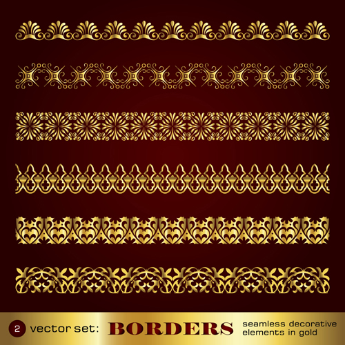 Golden border and corner decorative elements vector 02 golden elements element decorative corner   