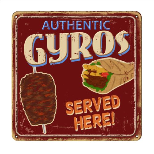 Gyros metal sign vintage rusty styles vector 03 vintage styles sign rusty metal Gyros   