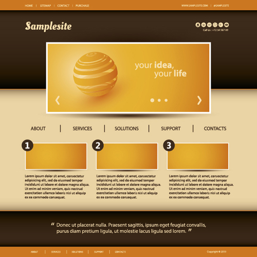 Orange styles business website template vector website styles orange business   