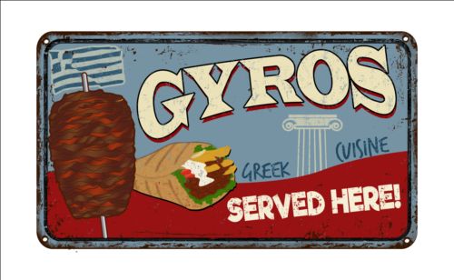 Gyros metal sign vintage rusty styles vector 02 vintage styles sign rusty metal Gyros   