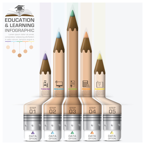 Learning with education infographic vector graphic 02 learning infographic education   