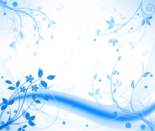 Blue floral abstract vector background 03 floral blue background abstract   