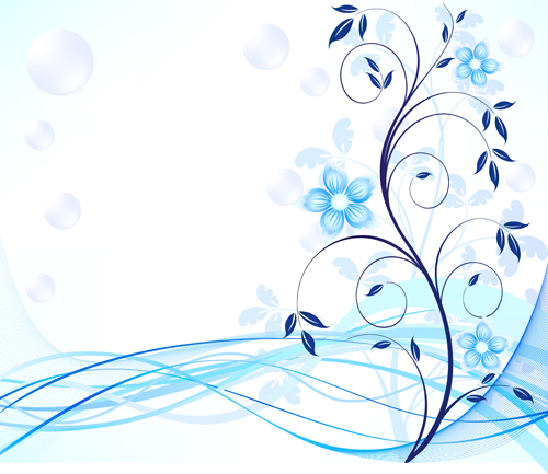 Blue floral abstract vector background 02 floral blue background abstract   