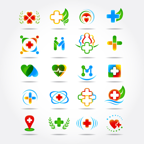 Health with medical logos vector with medical logos health   