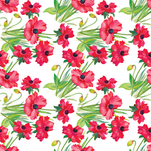 Flower seamless pattern set vector 03 seamless pattern flower   