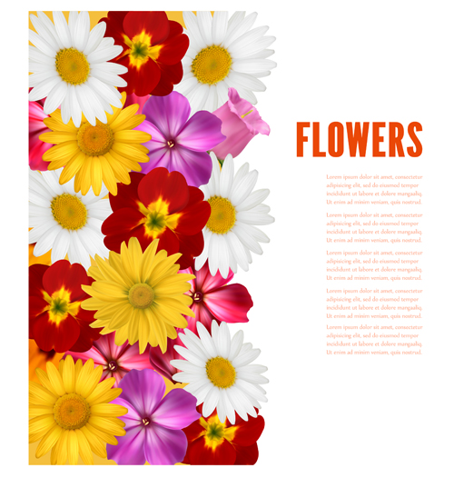 Different colored flower with background vector flower different colored background vector background   