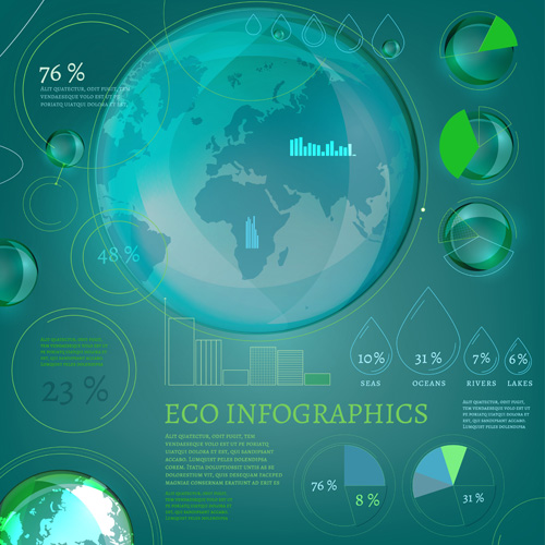 Eco infographics elements vectors graphics 04 infographics graphics elements eco   