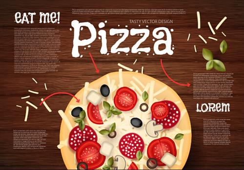 pizza poster vintage vector set 01 vintage poster pizza   