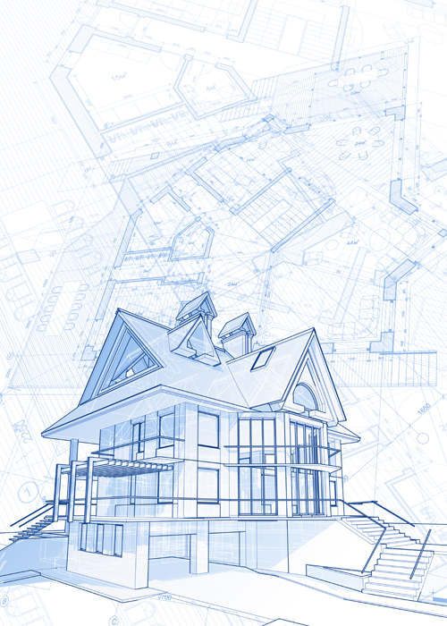House architecture blueprint vector set 12 house blueprint architecture   