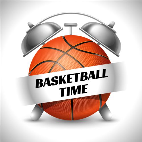 Clock with basketball vector clock basketball   