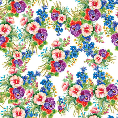 Flower seamless pattern set vector 09 seamless pattern flower   