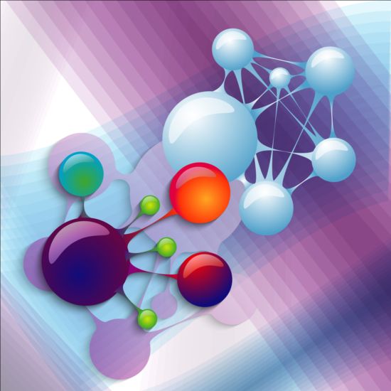 3D molecules infographics tamplate vector 03 Molecules infographics 3d   