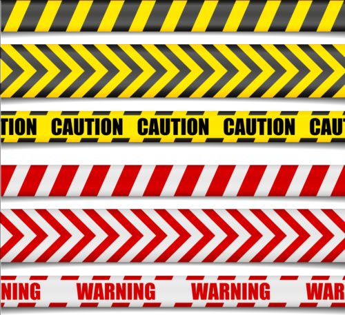 Warning caution ribbon vector material 02 warning ribbon caution   