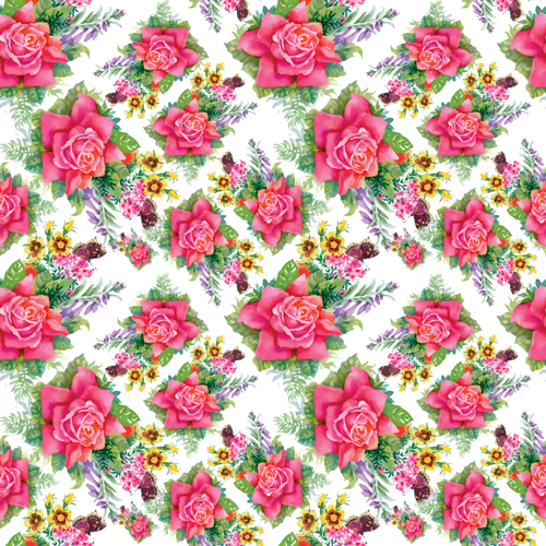 Flower seamless pattern set vector 08 seamless pattern flower   