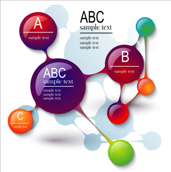 3D molecules infographics tamplate vector 02 Molecules infographics 3d   