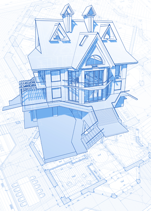 House architecture blueprint vector set 10 house blueprint architecture   