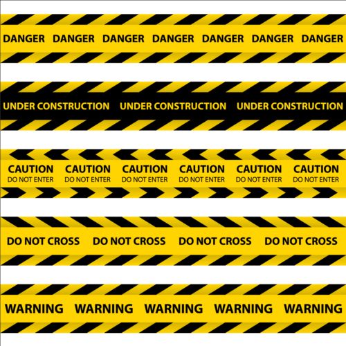 Warning caution ribbon vector material 01 warning ribbon caution   