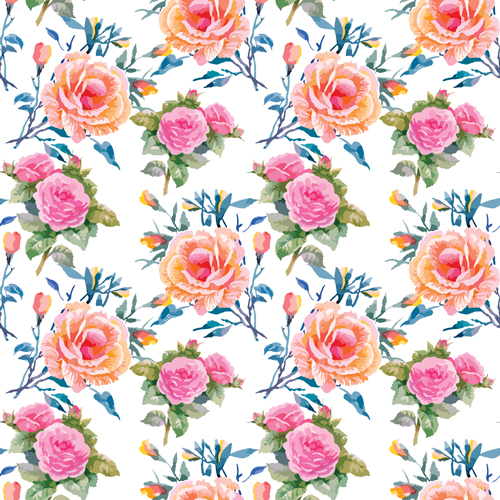 Flower seamless pattern set vector 07 seamless pattern flower   